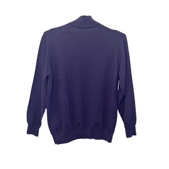 Jaeger purple merino wool ribbed turtleneck sweater size 10 - Picture 7 of 8